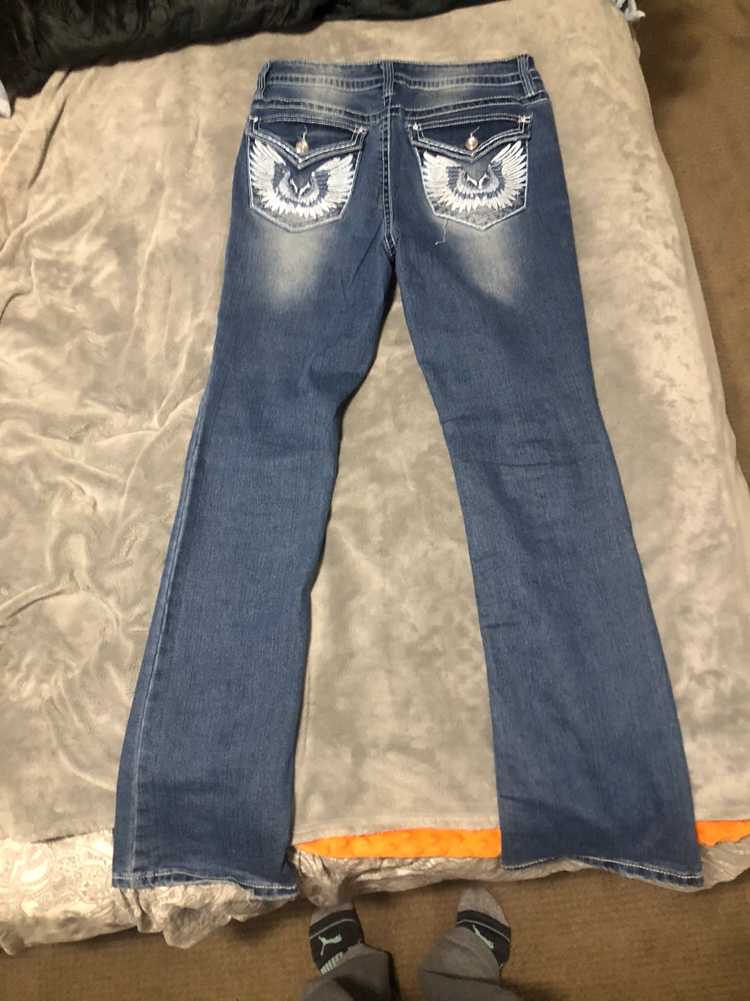 Flared washed out jeans - photo 2