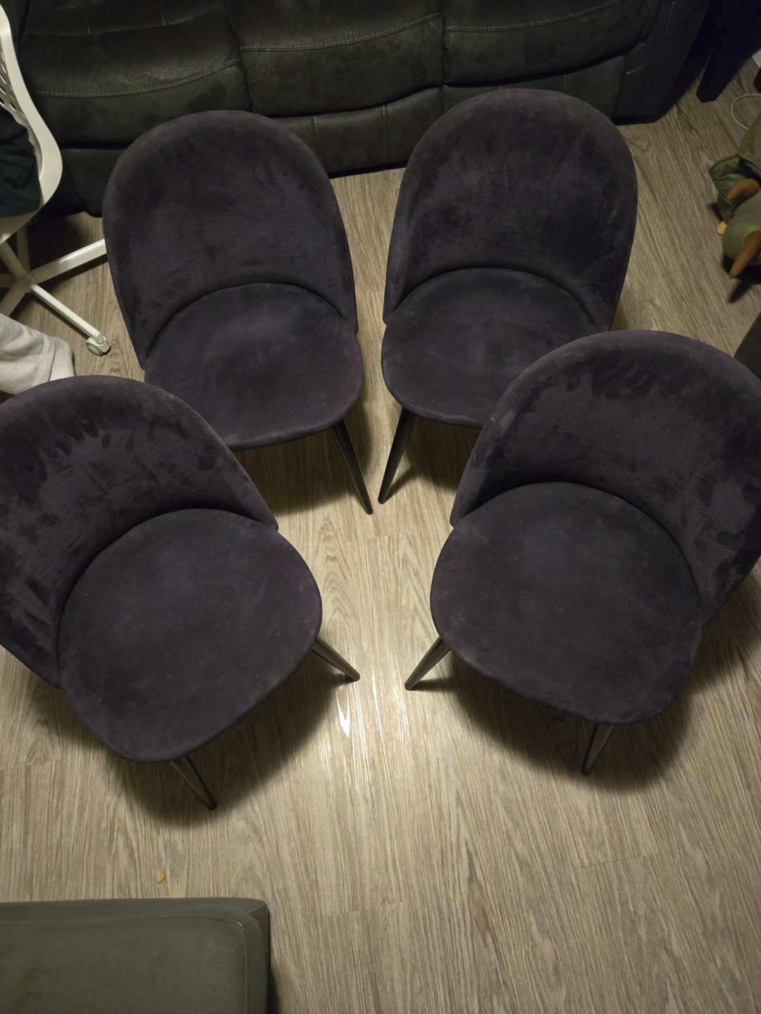 Set of 4 Dark Navy blue  Velvet Dining Chairs