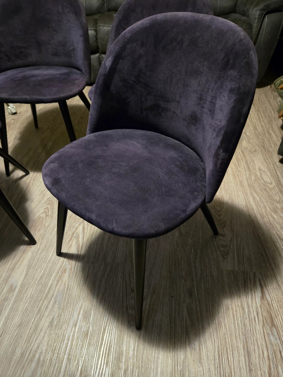 Set of 4 Dark Navy blue  Velvet Dining Chairs - photo 2