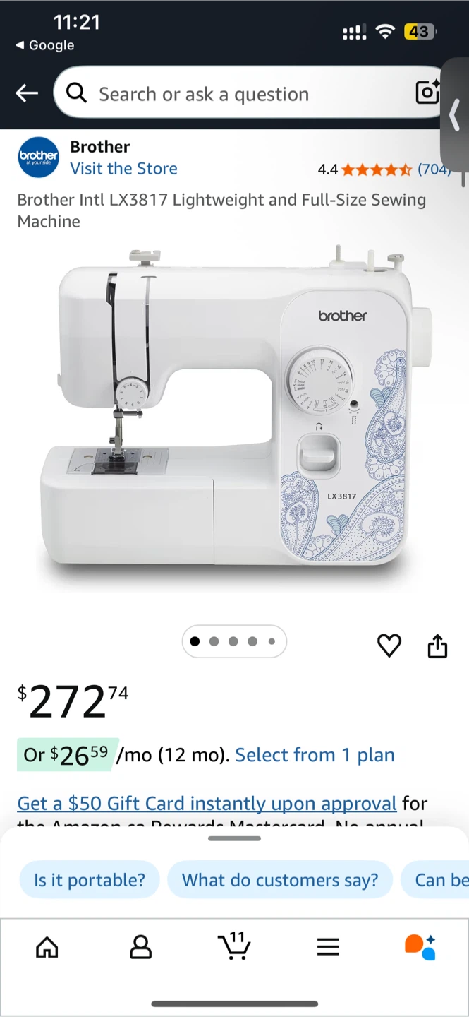 Brother LX3817 Sewing Machine - White