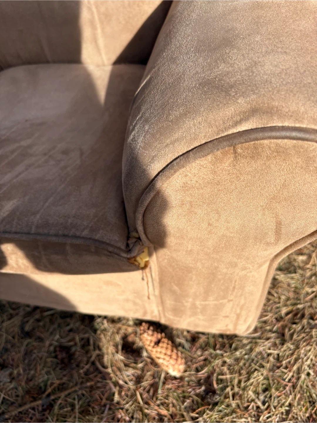 Tan Upholstered children Armchair - photo 3