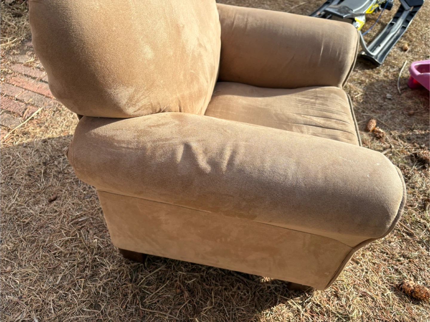Tan Upholstered children Armchair - photo 5