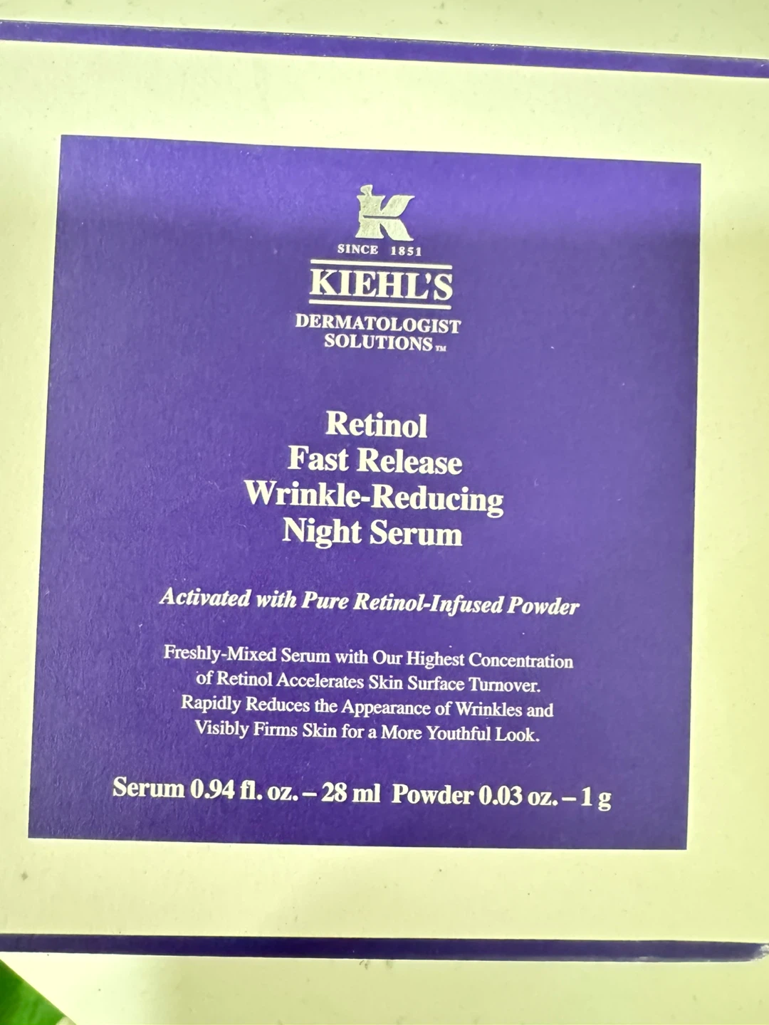 Kiehl's Retinol  Wrinkle-Reducing Night Serum 0.94 fl oz