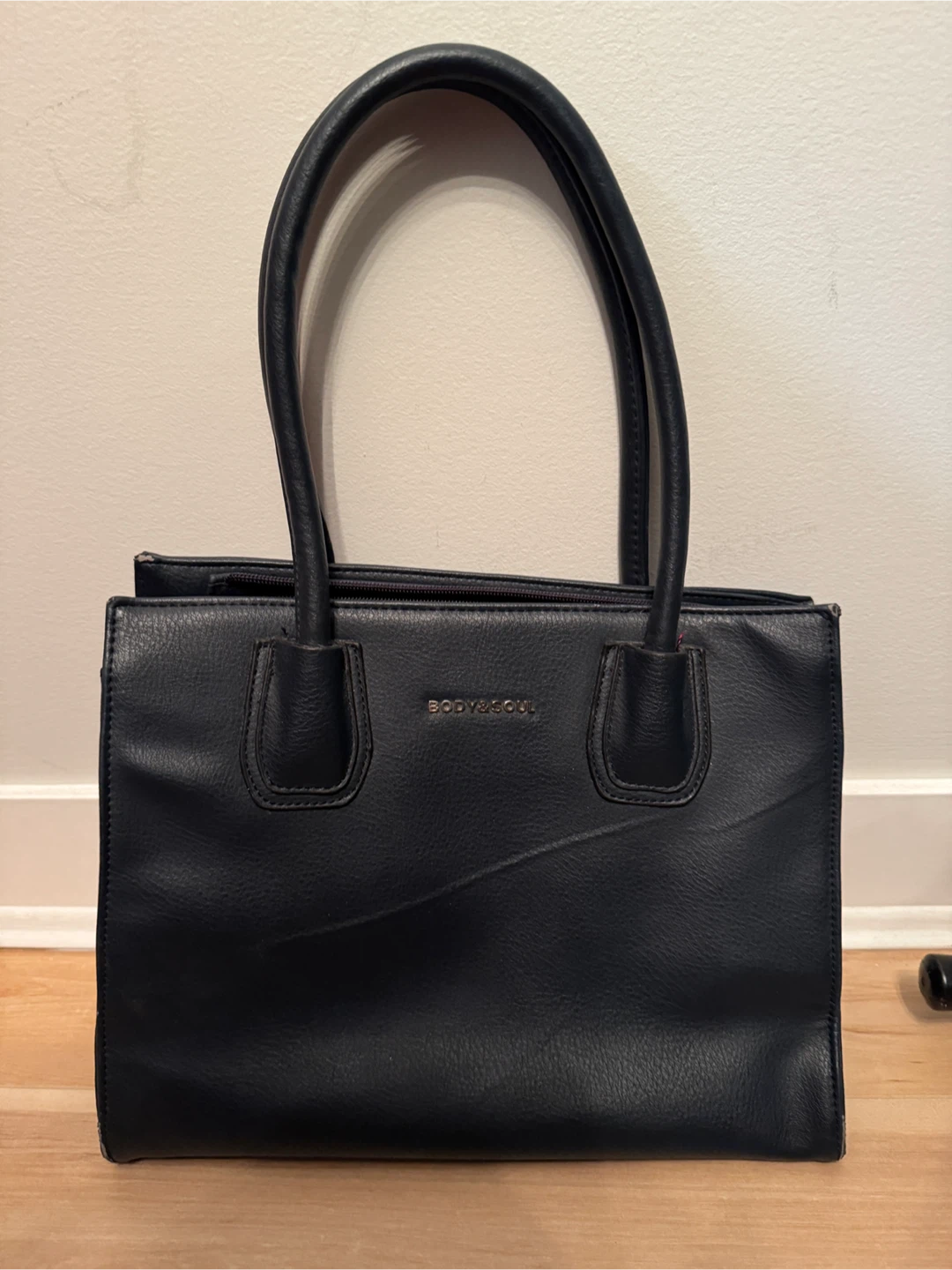 Navy Blue Faux Leather Handbag🏆