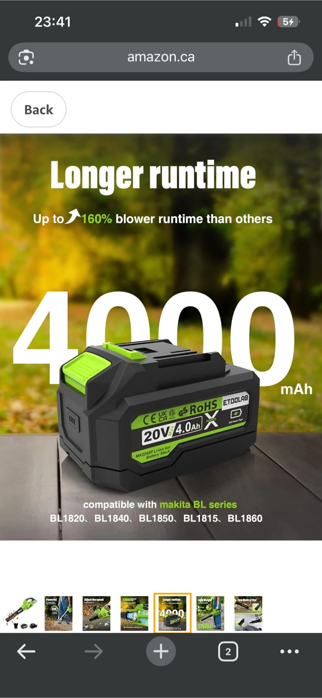 ETOOLAB 20V Cordless Turbo Leaf Blower 590 CFM - photo 3