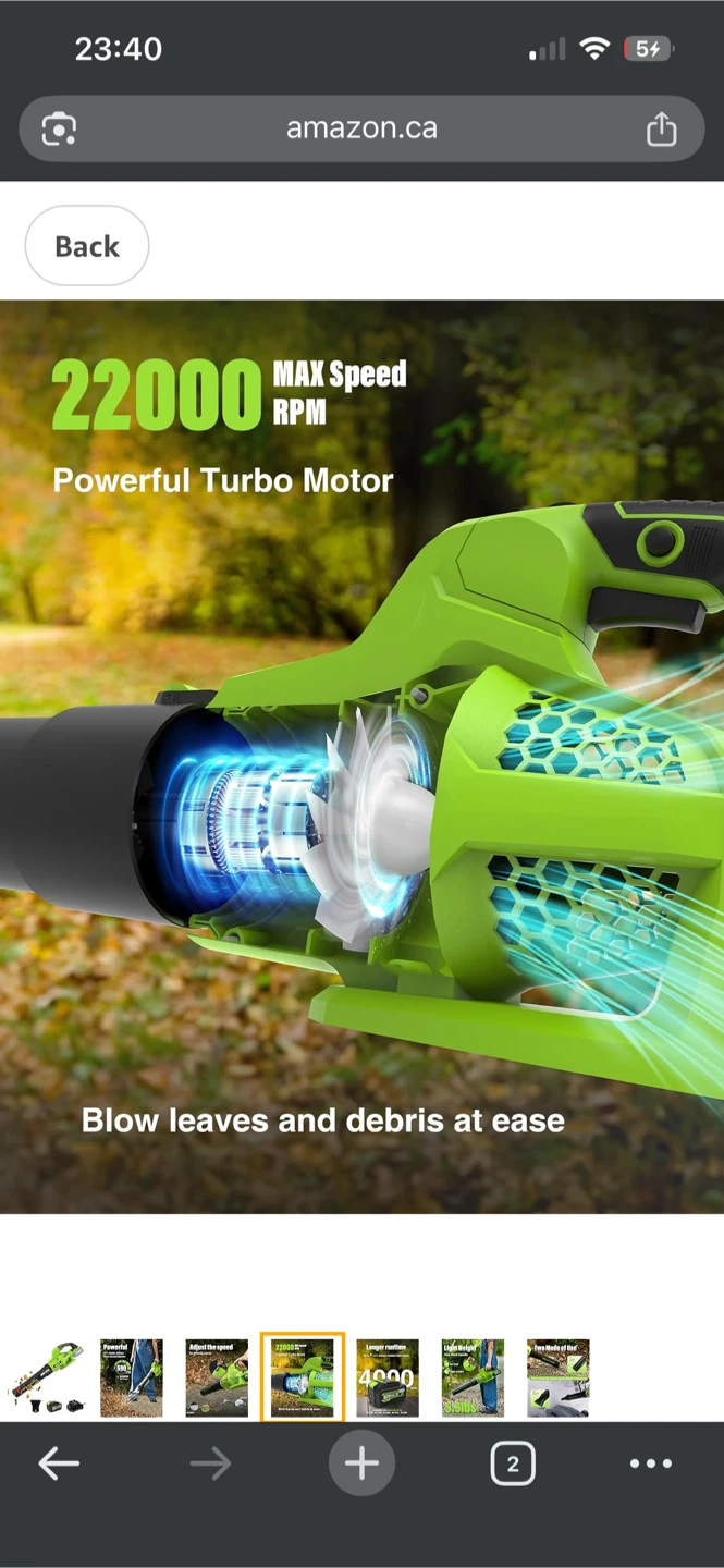 ETOOLAB 20V Cordless Turbo Leaf Blower 590 CFM - photo 4