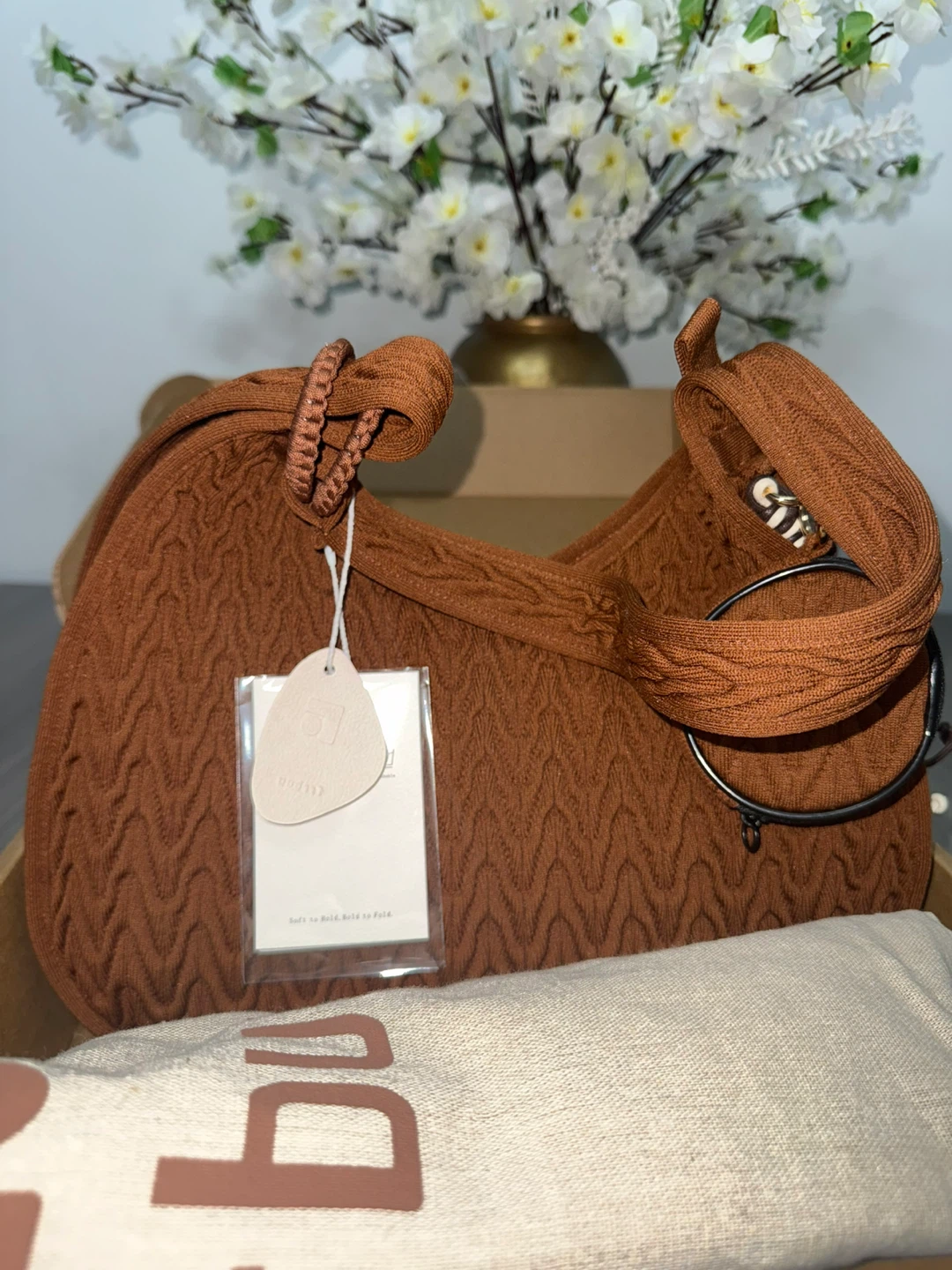 Frrbuu Quilted Hobo Shoulder bag. Brown - photo 3