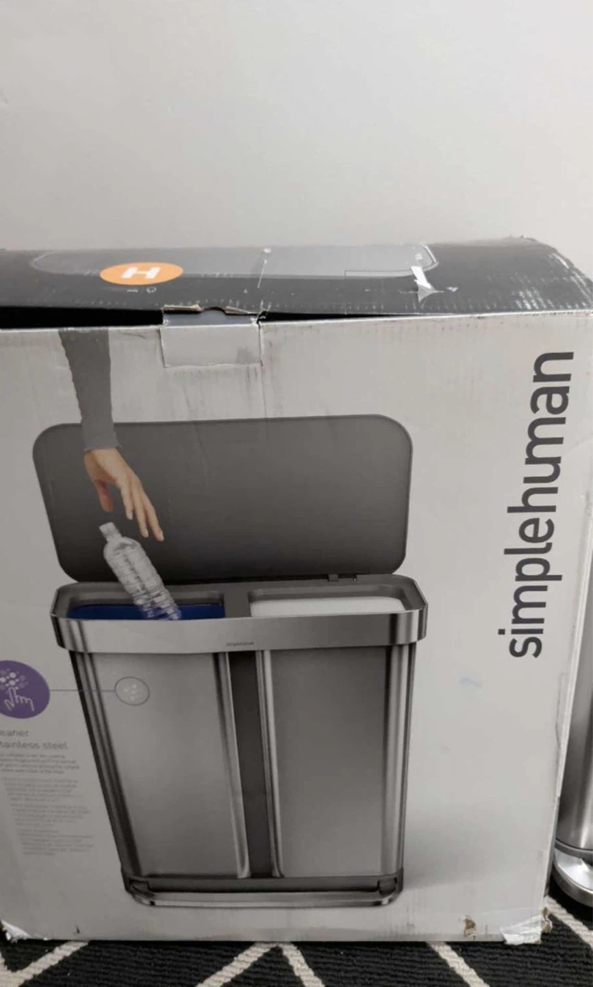 Simplehuman Stainless Steel Dual Compartment Trash Can
