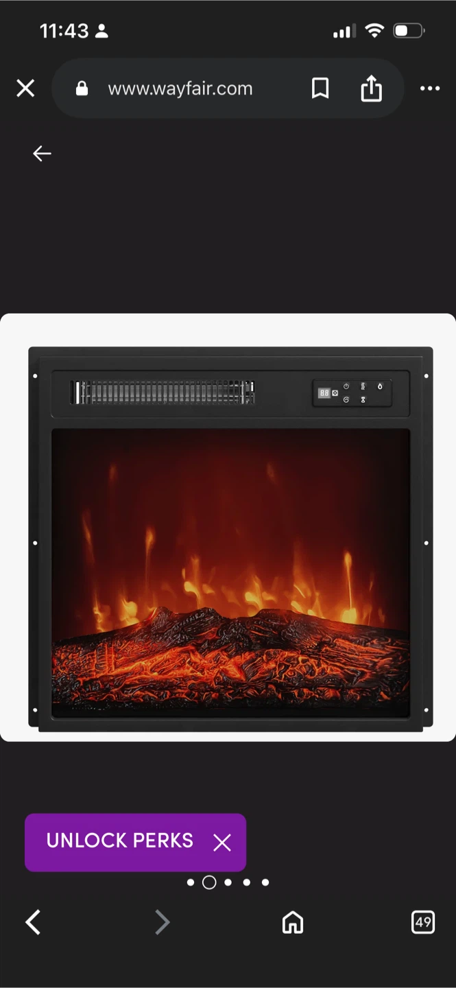 New 18'' Electric Fireplace With 7 Colorful Flames - photo 2