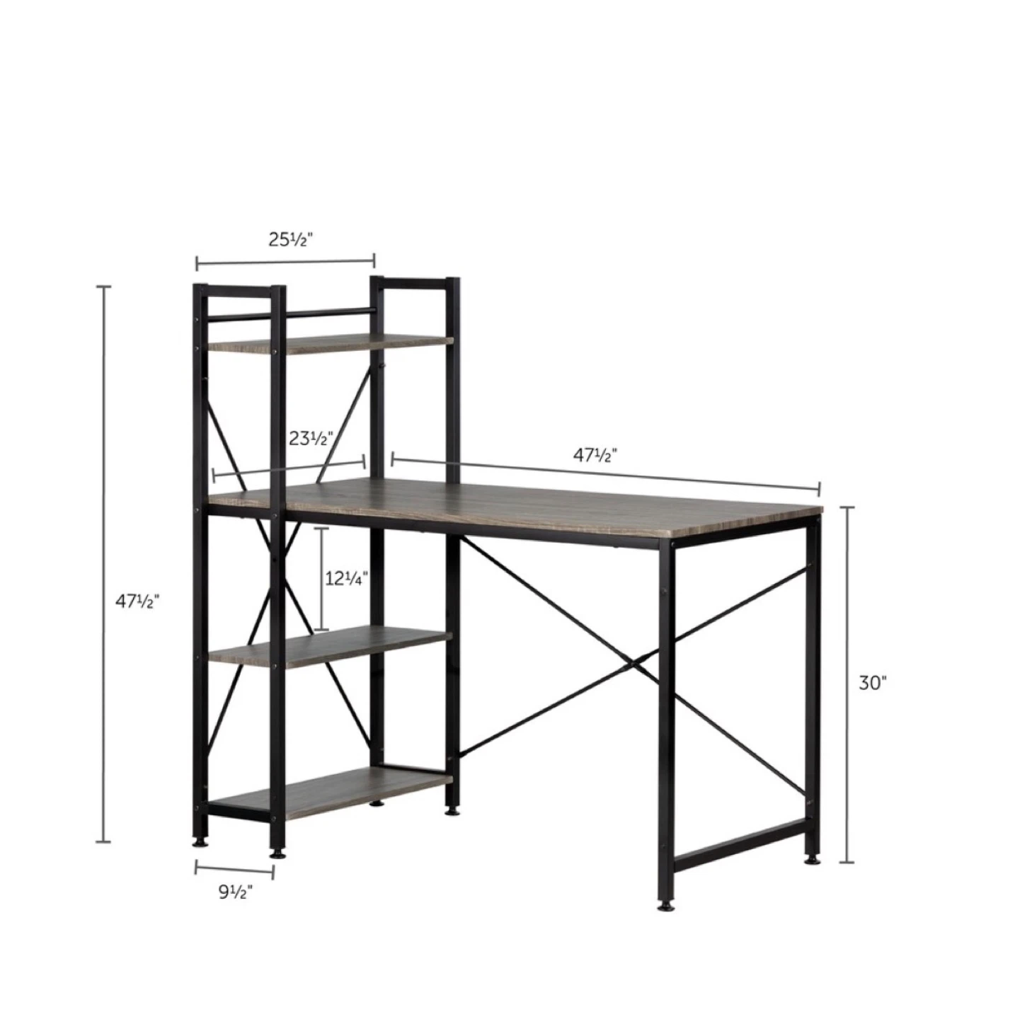 Computer Desk with Shelving Unit