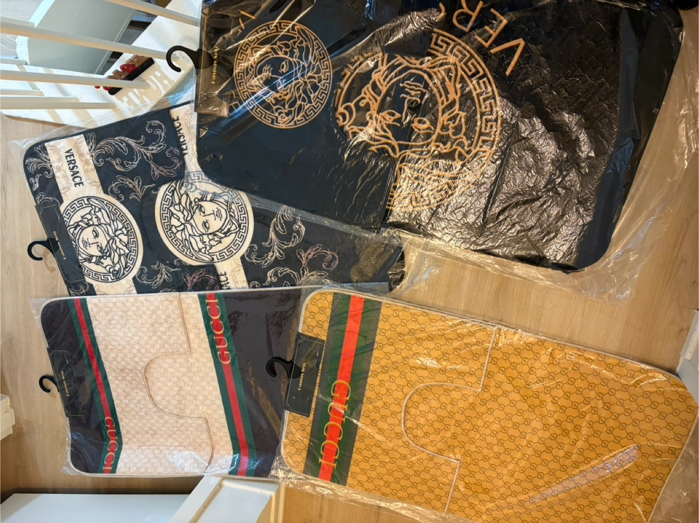3 piece Versace / Gucci Bath Mat Set