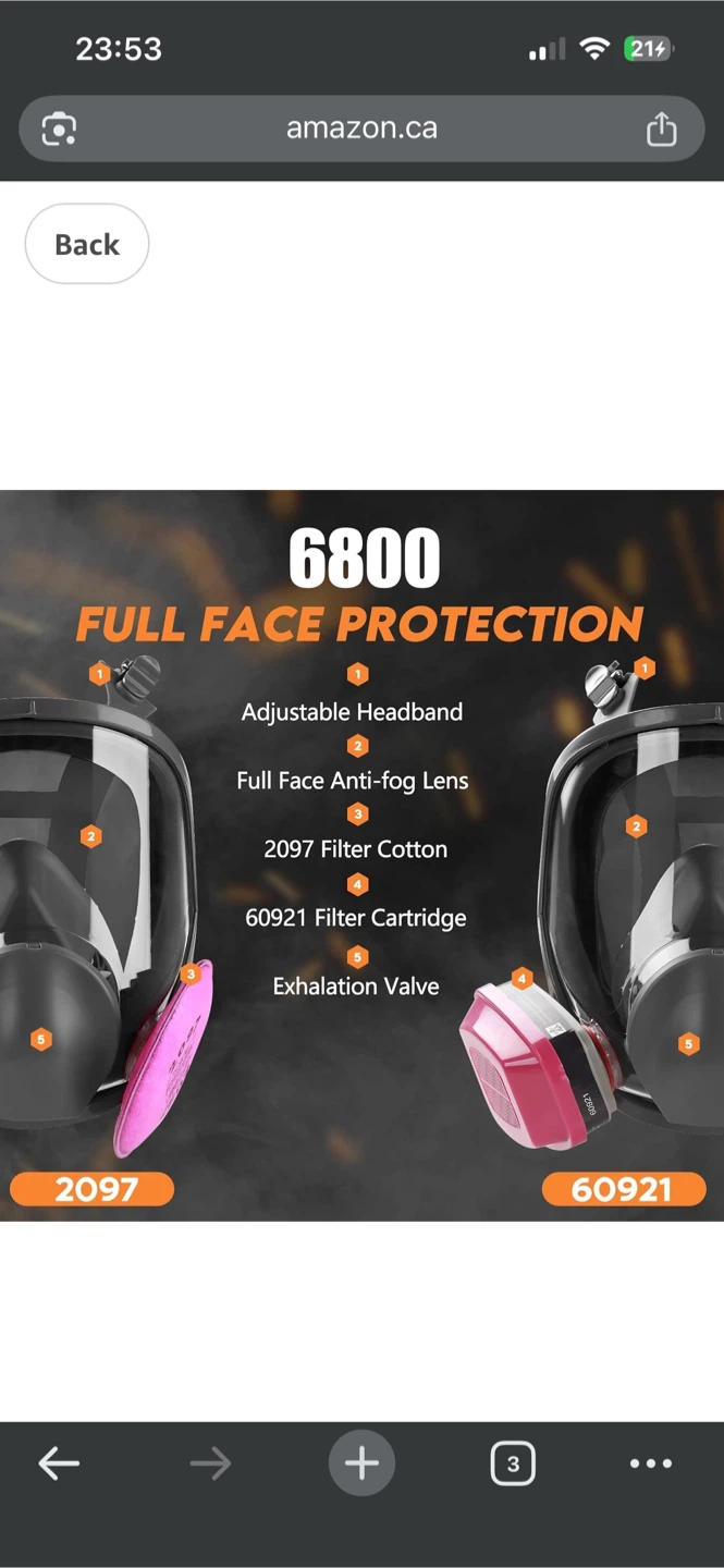 Full Face Protection Respirator Mask - photo 4