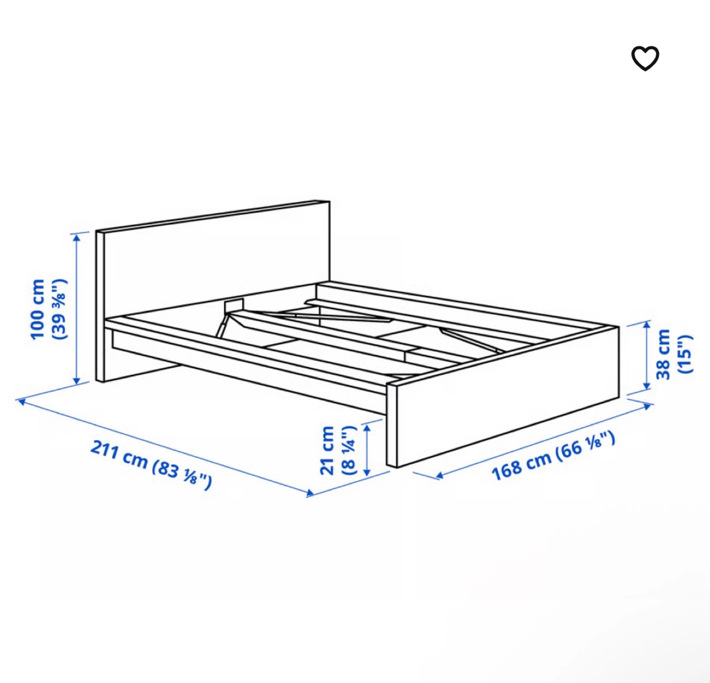 White queen’sBed Frame - 168cm x 211cm - photo 3