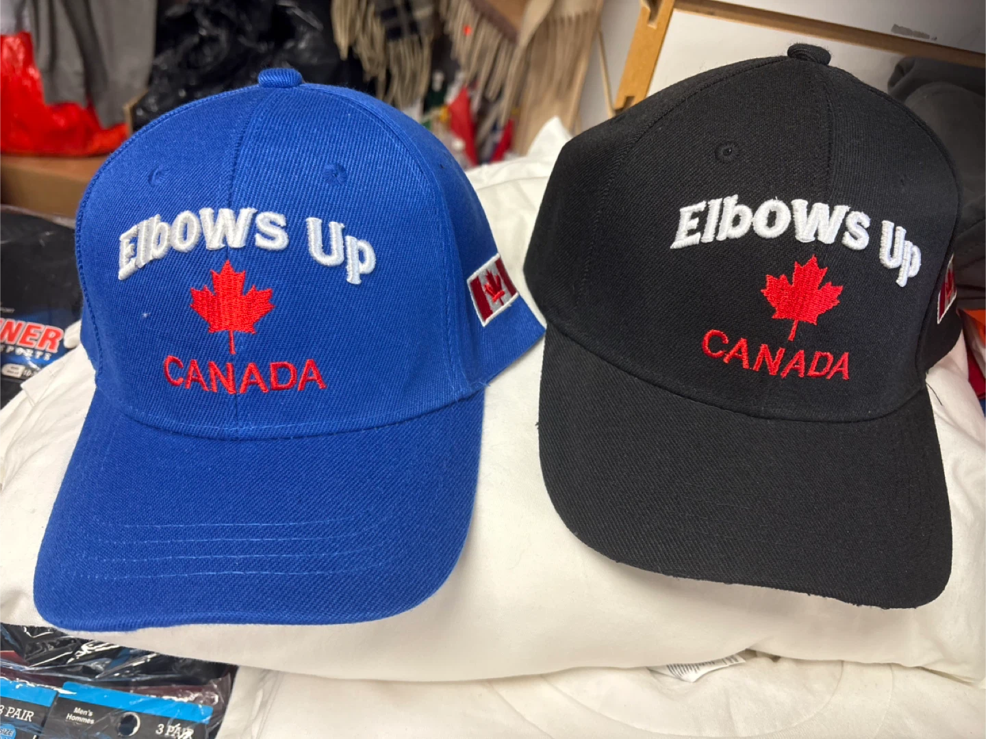 Elbows Up Canada Maple Leaf Baseball Caps