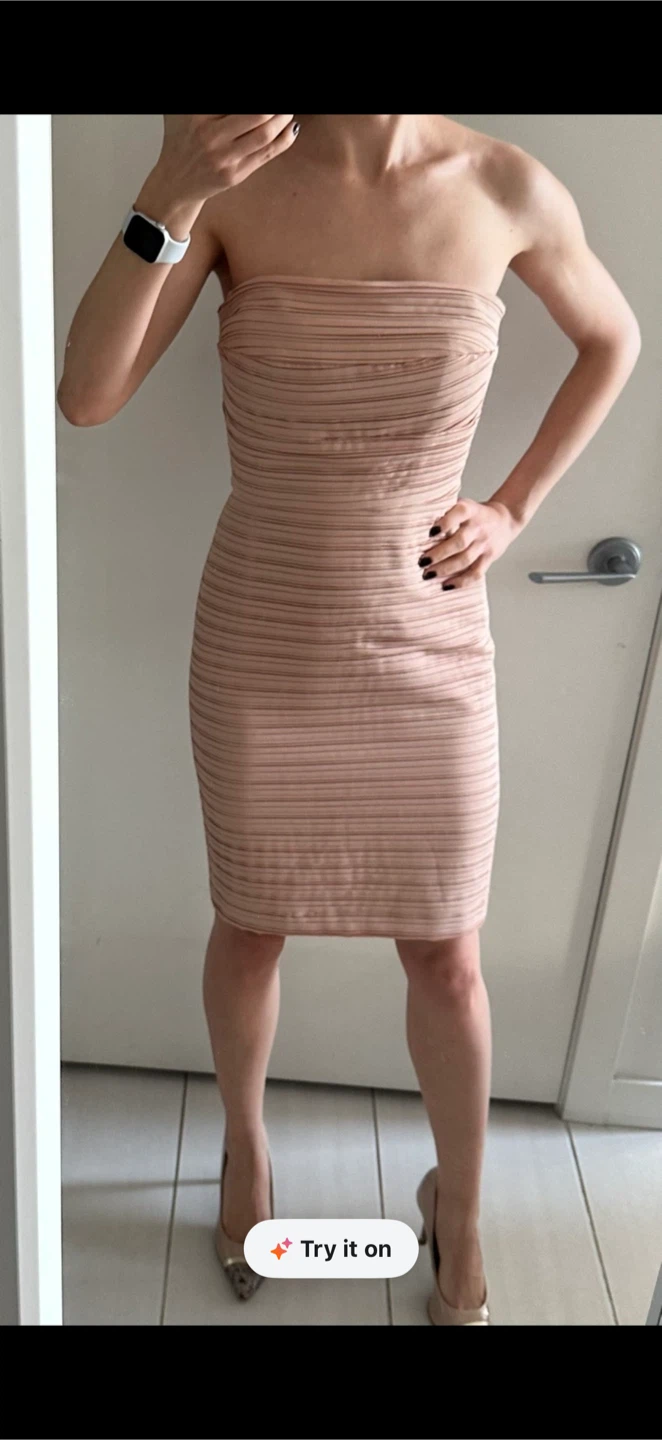 Strapless Ruched Midi Dress🏆