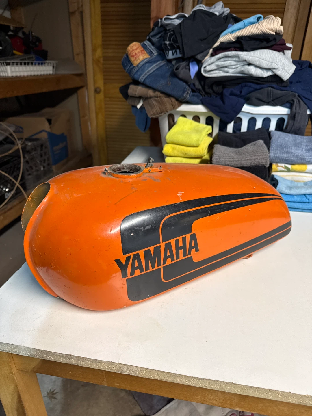Orange Yamaha Motorcycle Gas Tank - photo 2