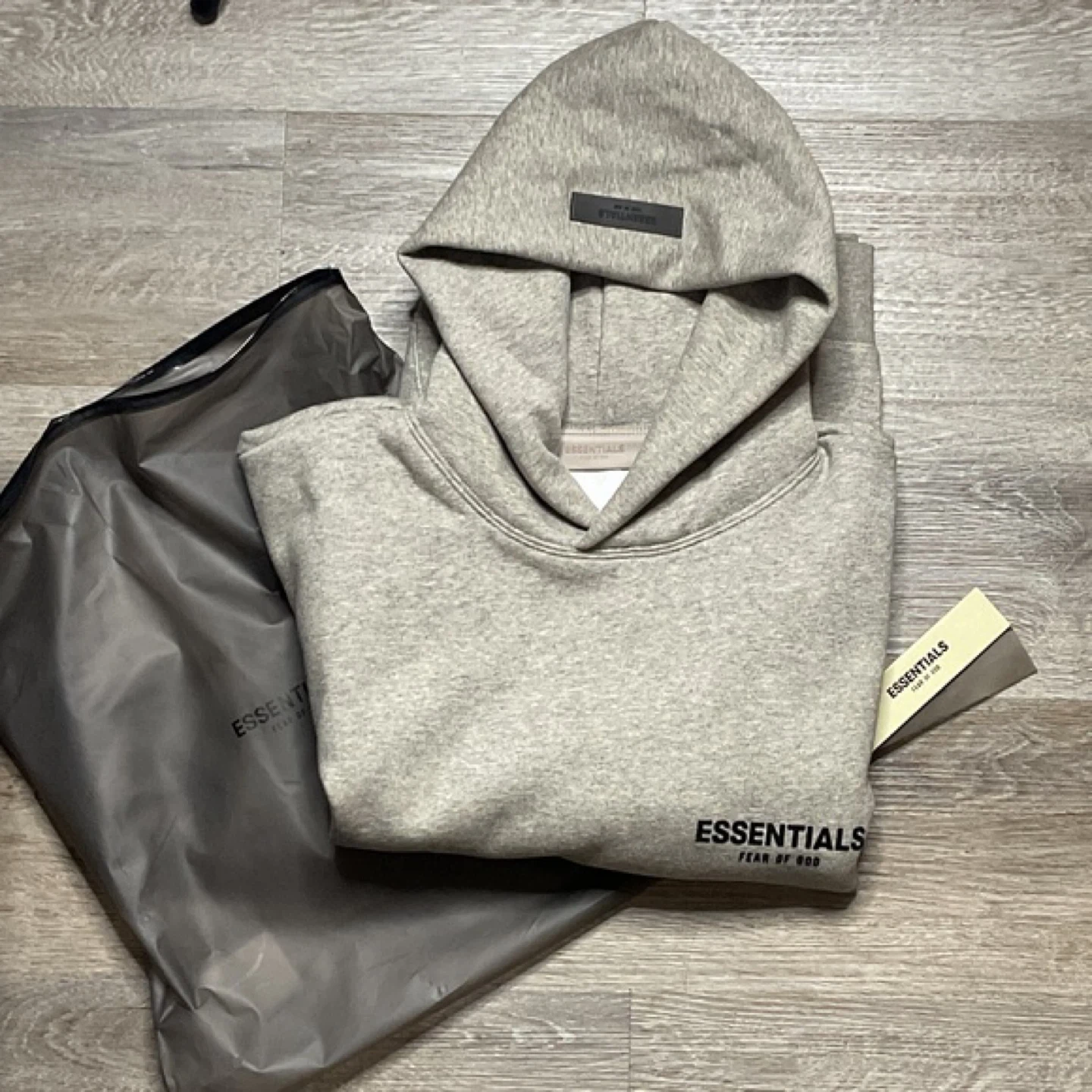 90$ Small/Medium/Large Dark Oat Essential Hoodie