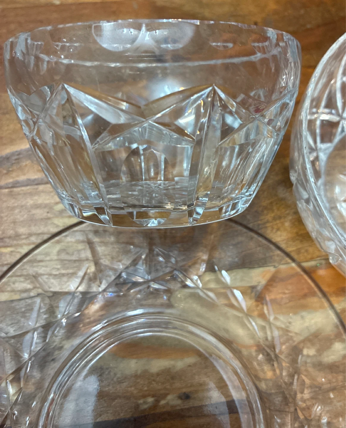 Vintage 5 piece Crystal Glassware Set Serving Bowls and Pitcher - photo 5
