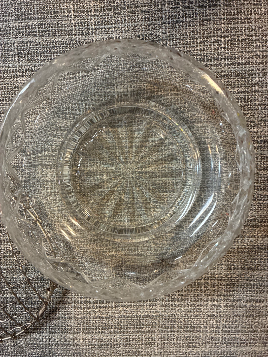 Vintage Crystal Rose Bowl with Metal Frogs - photo 4