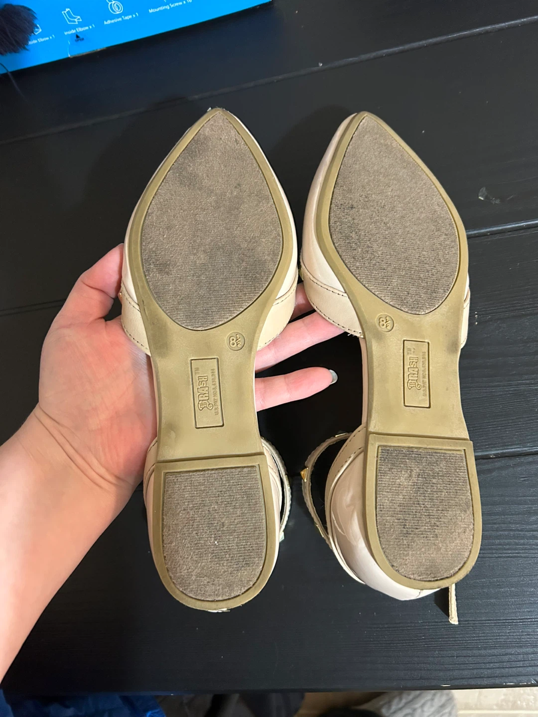 DSW Beige Studded Ballet Flats Women's Size 8.5 - photo 4