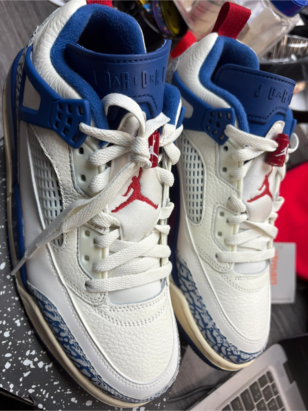 Brand New Jordan Spizike Low Storm Blue-Varsity Red Sneakers