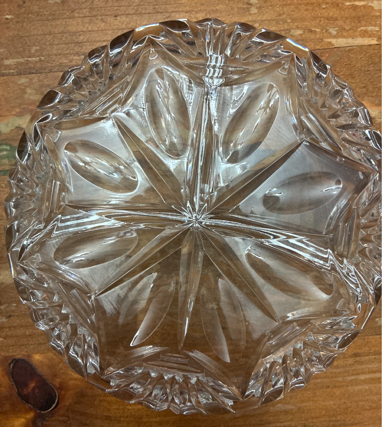 Vintage Crystal Glass Creamer Pitcher and Relish Dish Set - photo 3
