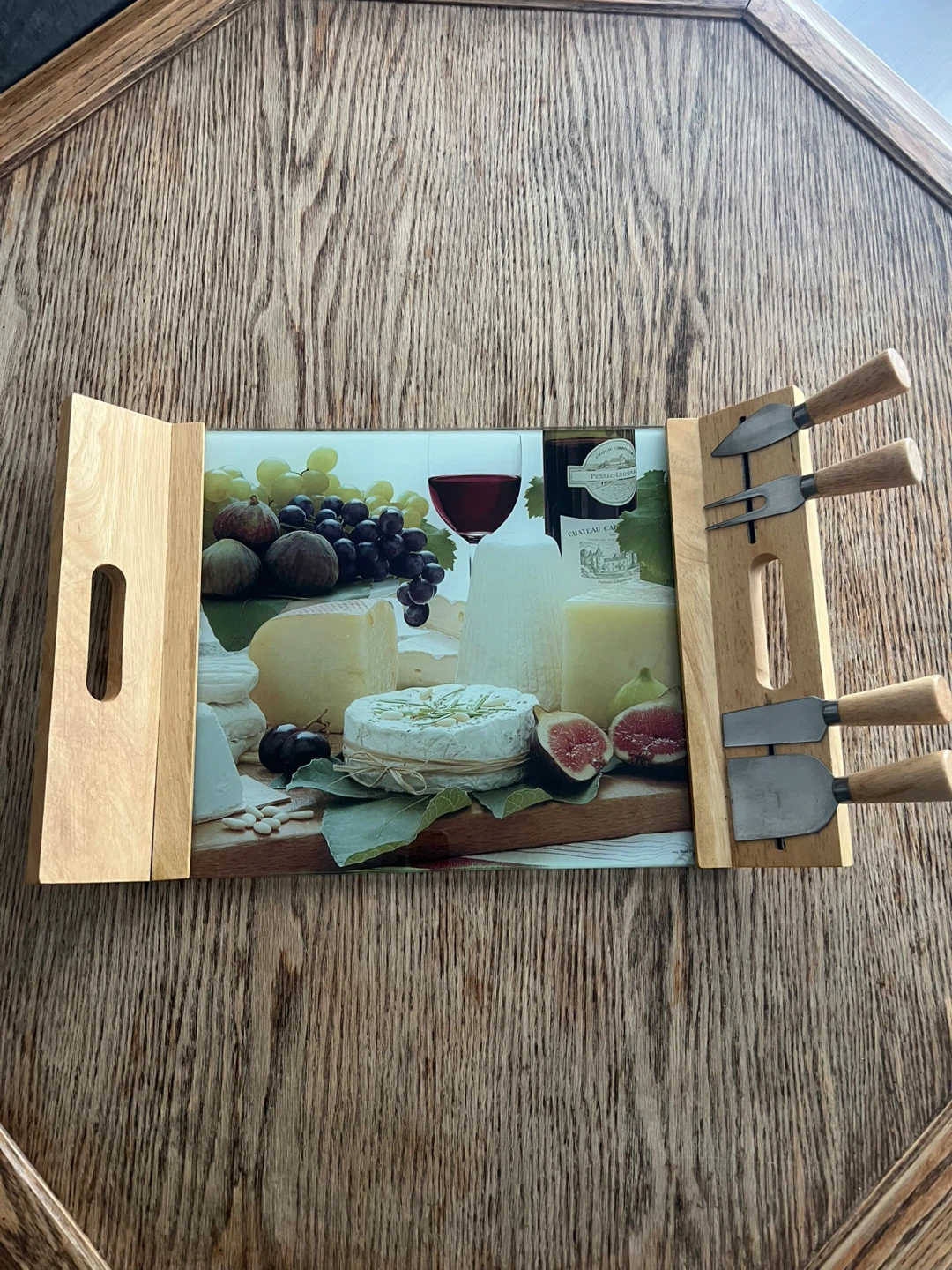 Cheese Board Set with 4 Knives