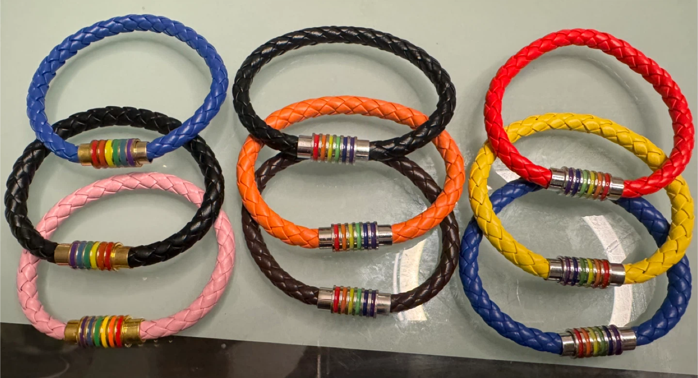Rainbow Pride Braided Leather Bracelets - photo 2