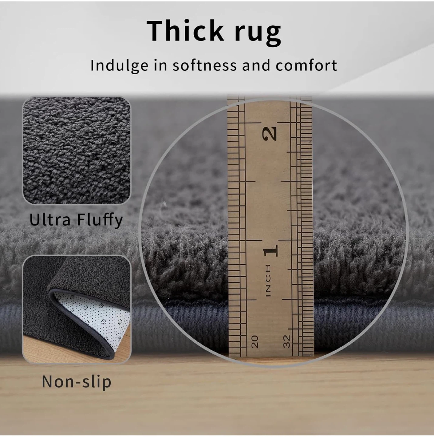 Fyoulimt Fluffy Dark Grey Rug. 5’ x 7’ - photo 3