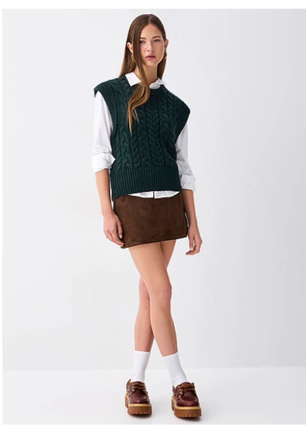 Simons_RD Style_Forest Green Knit Sweater Vest_Size S_NWT