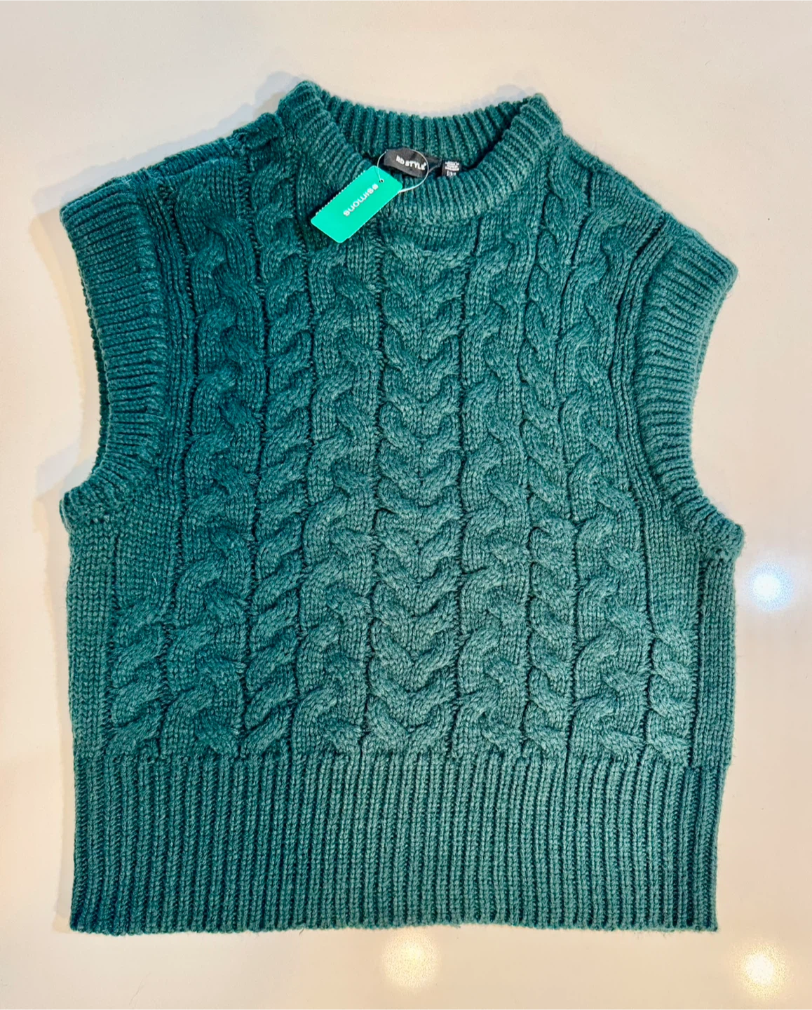 Simons_RD Style_Forest Green Knit Sweater Vest_Size S_NWT - photo 3