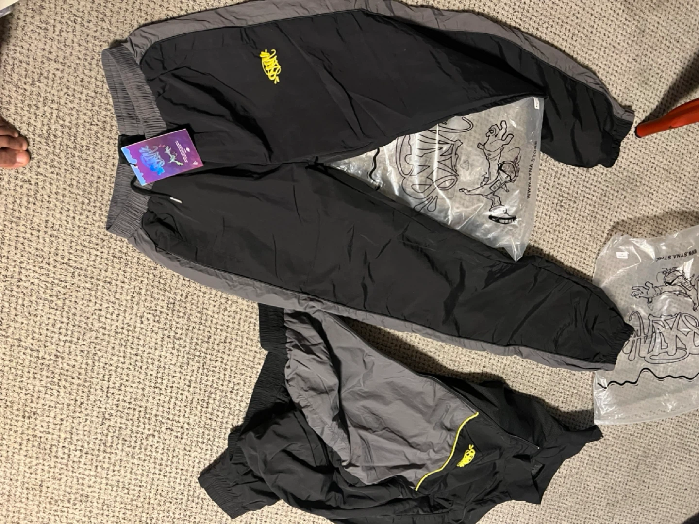 A MA Maniere Tracksuit Set Black Grey Yellow - photo 2