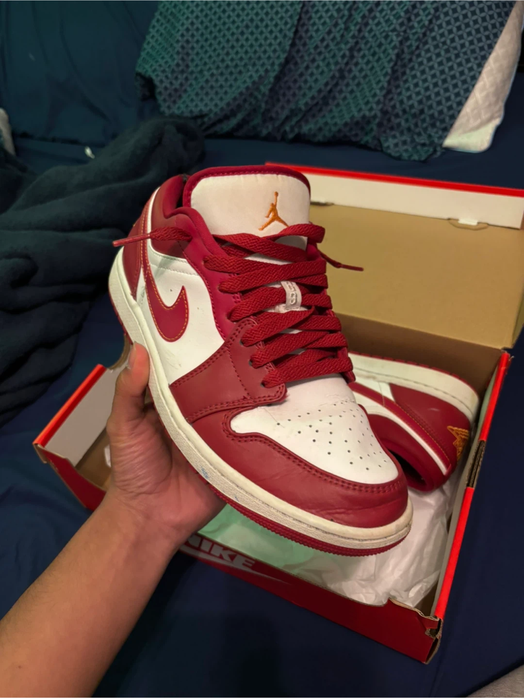Air Jordan 1 Low Cardinal Red' Sneakers - Size 9.5