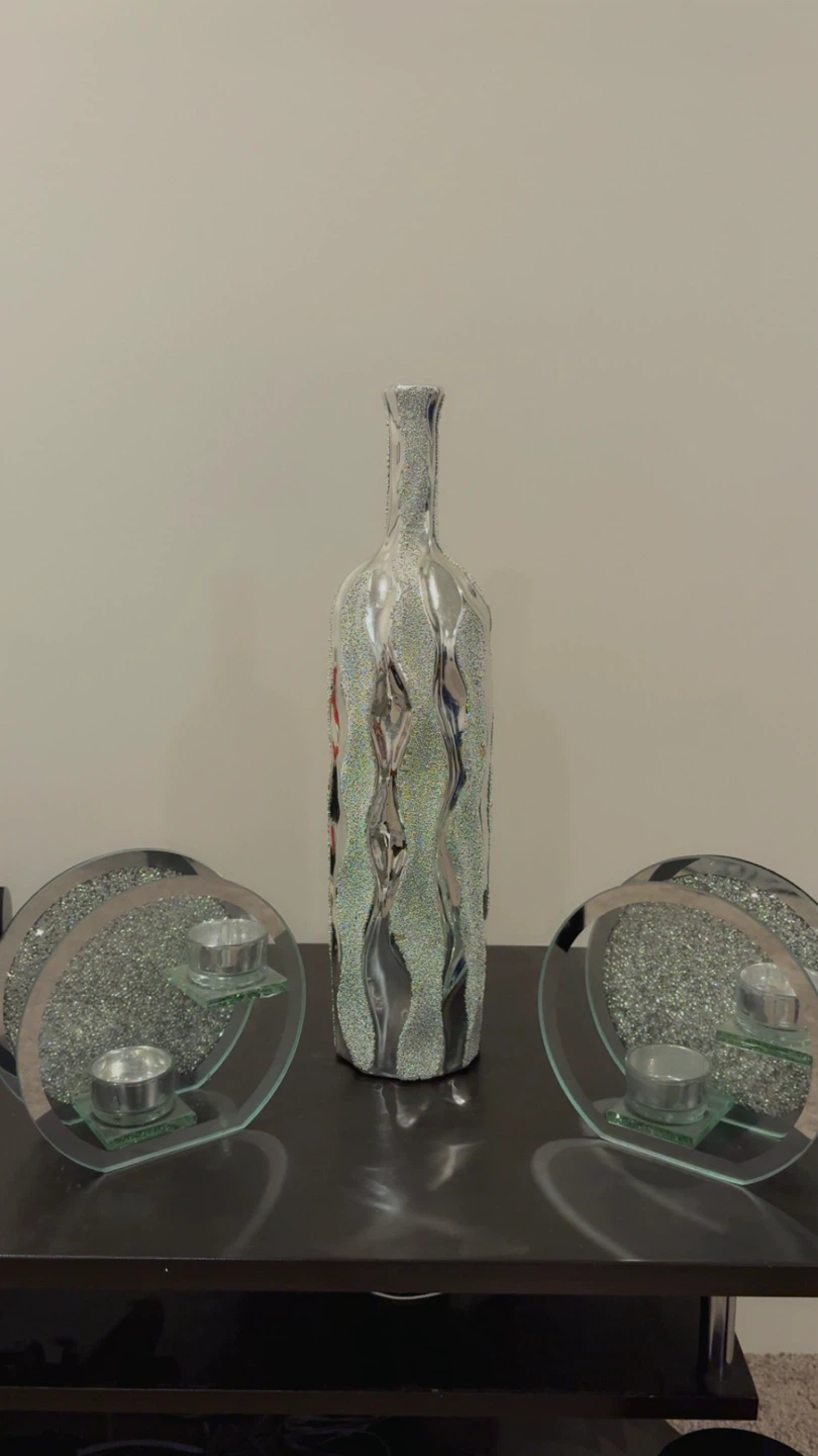 Decorative Bottle and Candle Holders Set