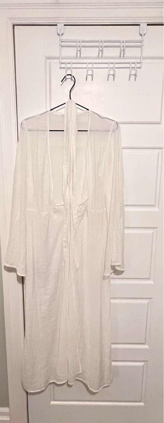 Long Semi-Sheer Wrap Dress - photo 4