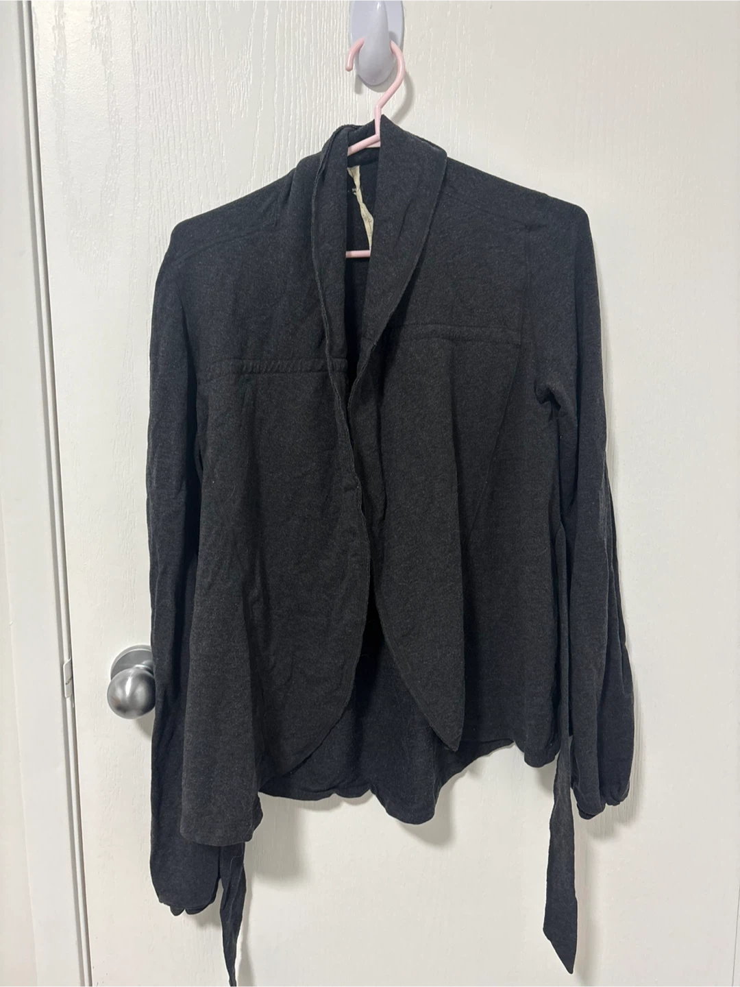 Women's Dark Grey Open Front Cardigan