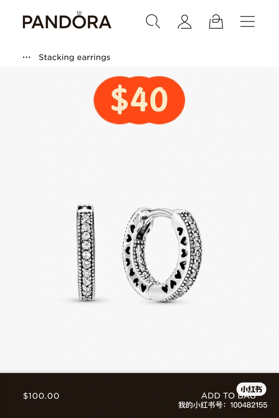 Pandora sterling silver Earrings