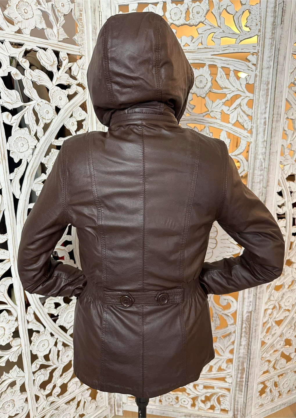 🏆 Lady’s FABIO Zip 100% Leather Knit Fleece Jacket XS S US 2 - photo 3