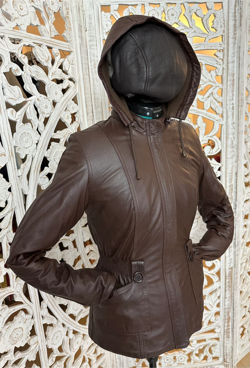 🏆 Lady’s FABIO Zip 100% Leather Knit Fleece Jacket XS S US 2 - photo 2