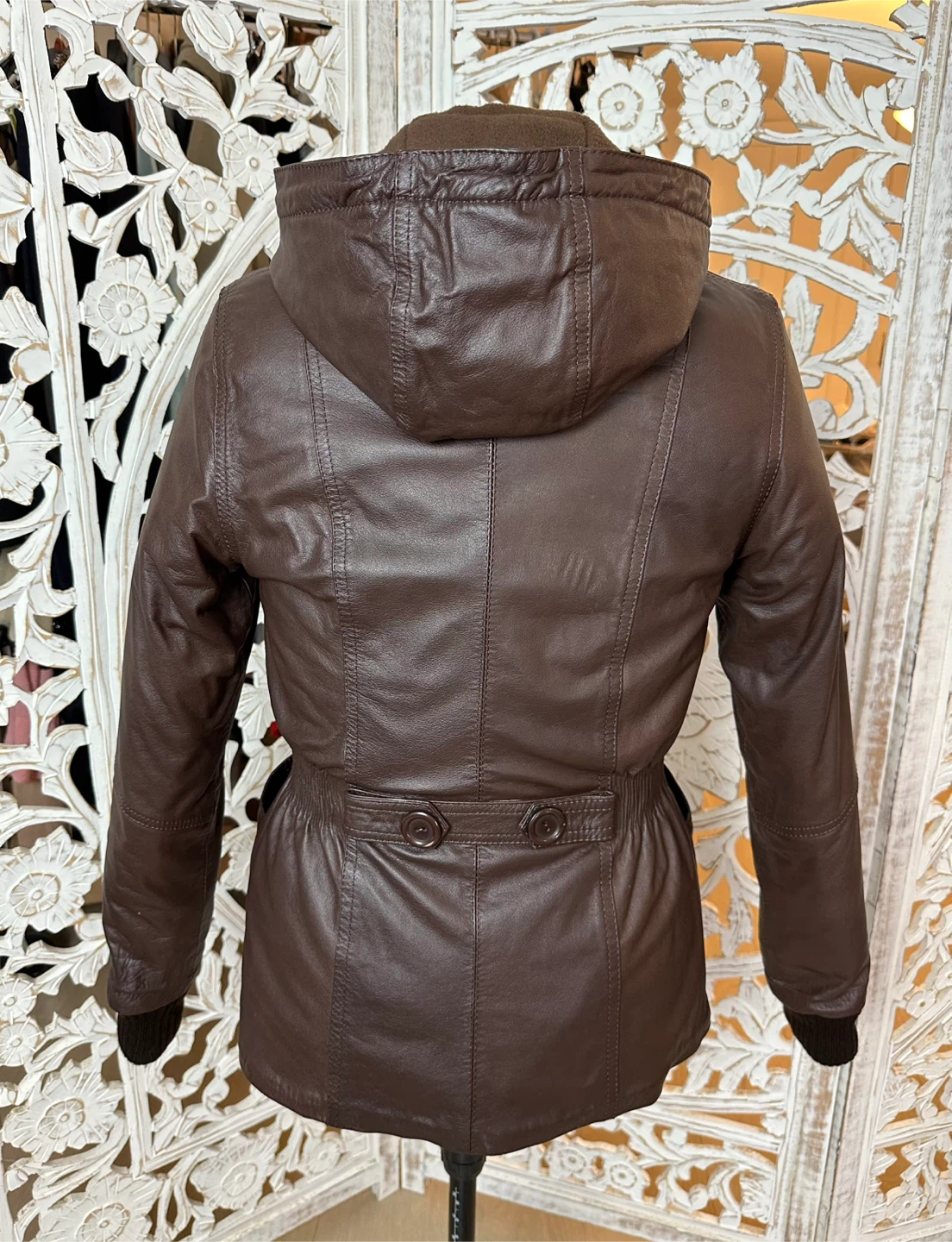 🏆 Lady’s FABIO Zip 100% Leather Knit Fleece Jacket XS S US 2 - photo 4