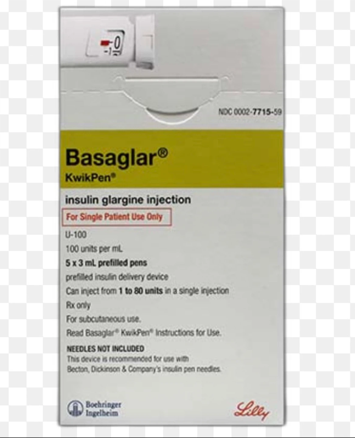 Basaglar KwikPen Insulin Glargine Injection - 5 Prefilled Pens