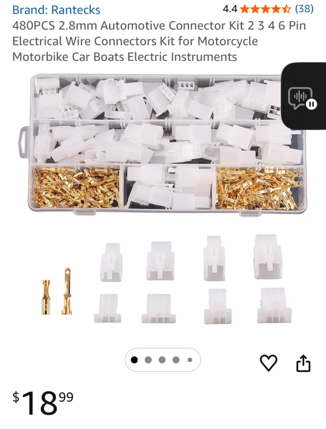 Rantecks 480PCS 2.8mm Automotive Connectors Kit