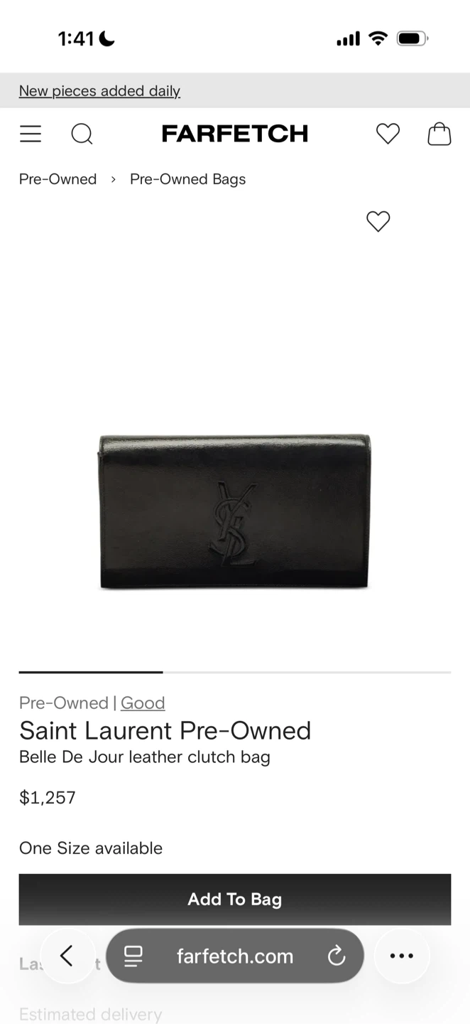 Saint Laurent Belle De Jour Leather Clutch Bag