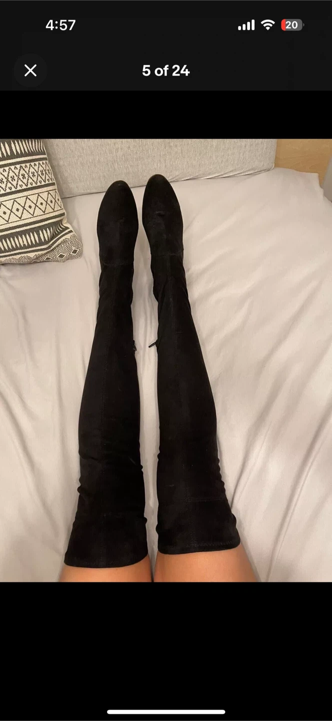 🏆 7.5 FREE PEOPLE HEARTBREAKER Over Knee WEDGE FAUX Suede BOOTS - photo 3