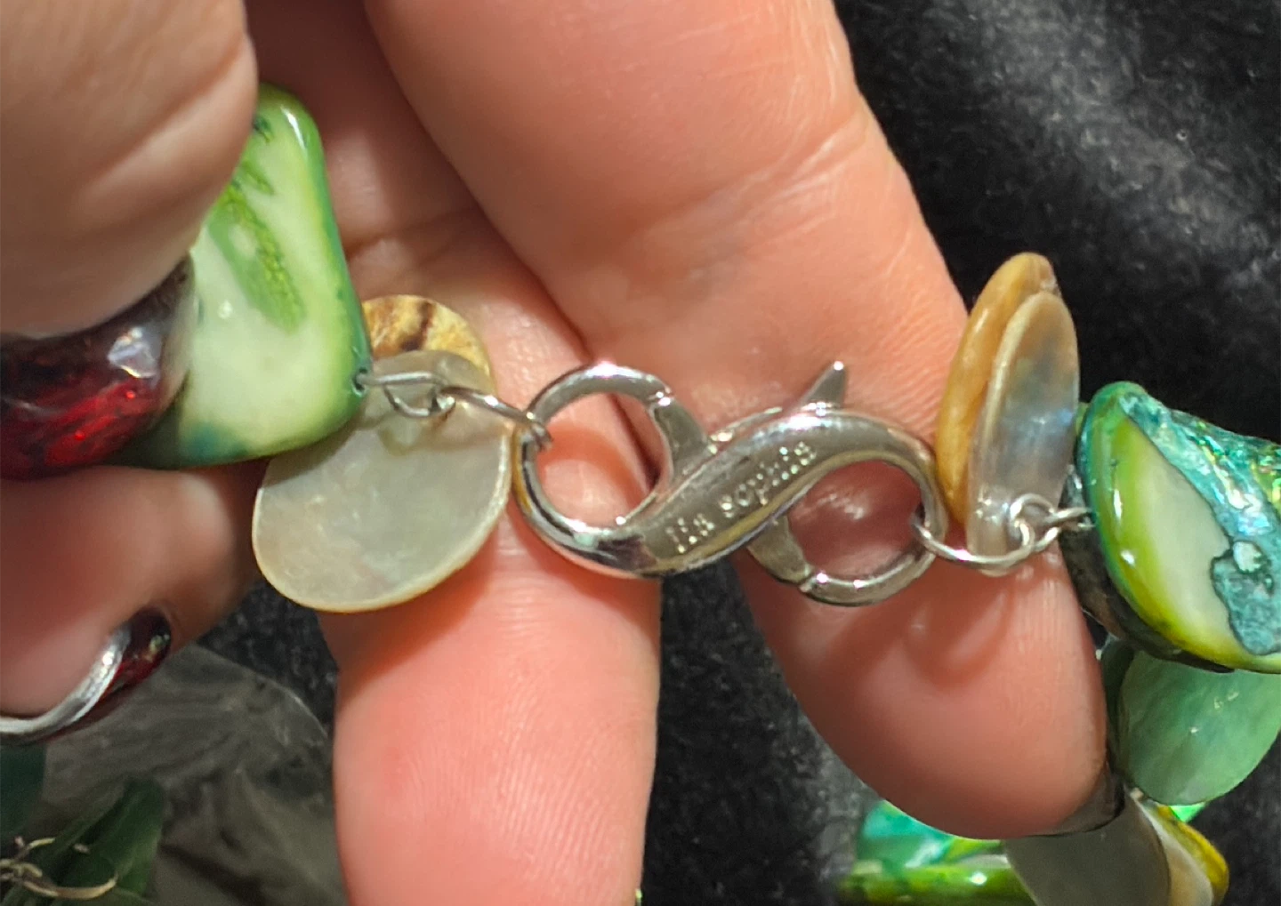 Vintage Lia Sophia Green Shells Necklace - photo 3