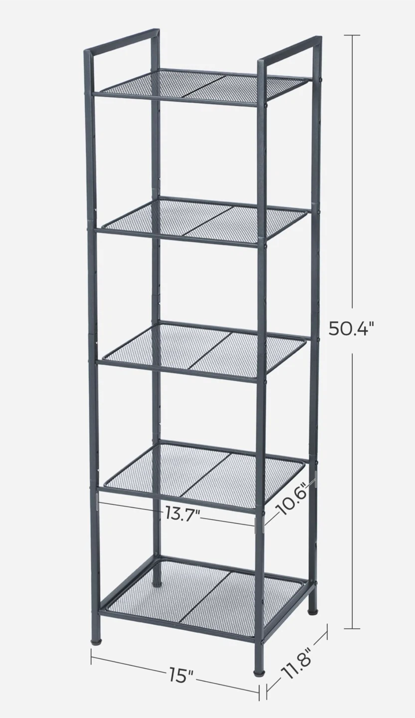 5-Tier Metal Shelving Unit - photo 3