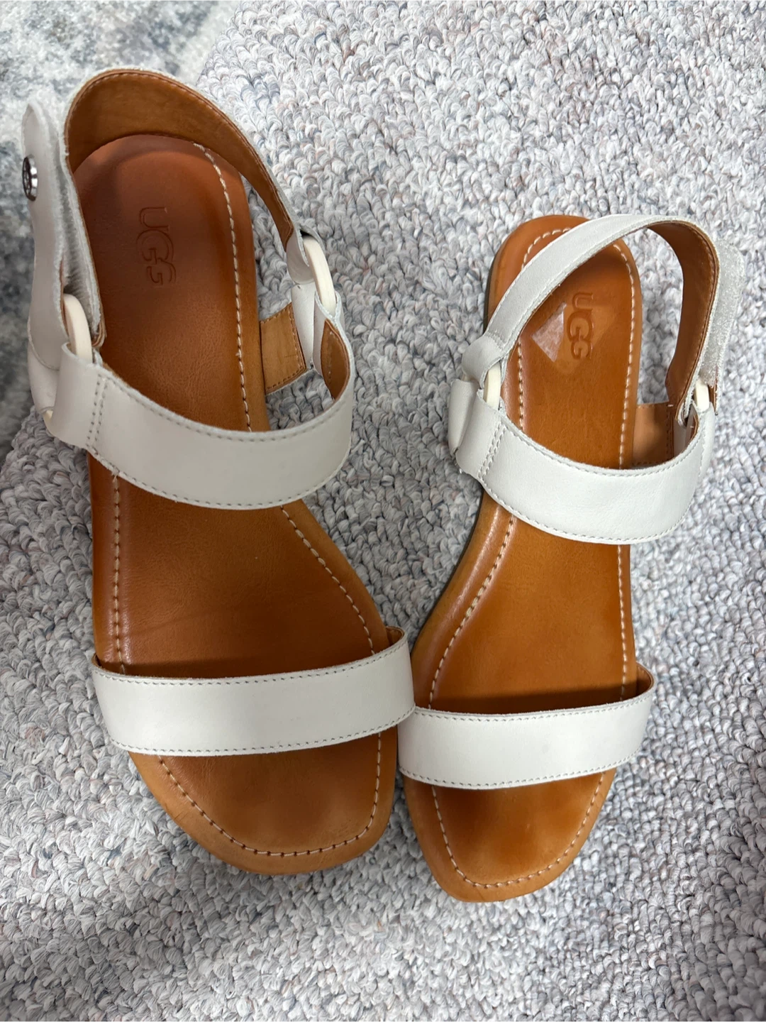 UGG White Leather Strap Sandals - photo 2