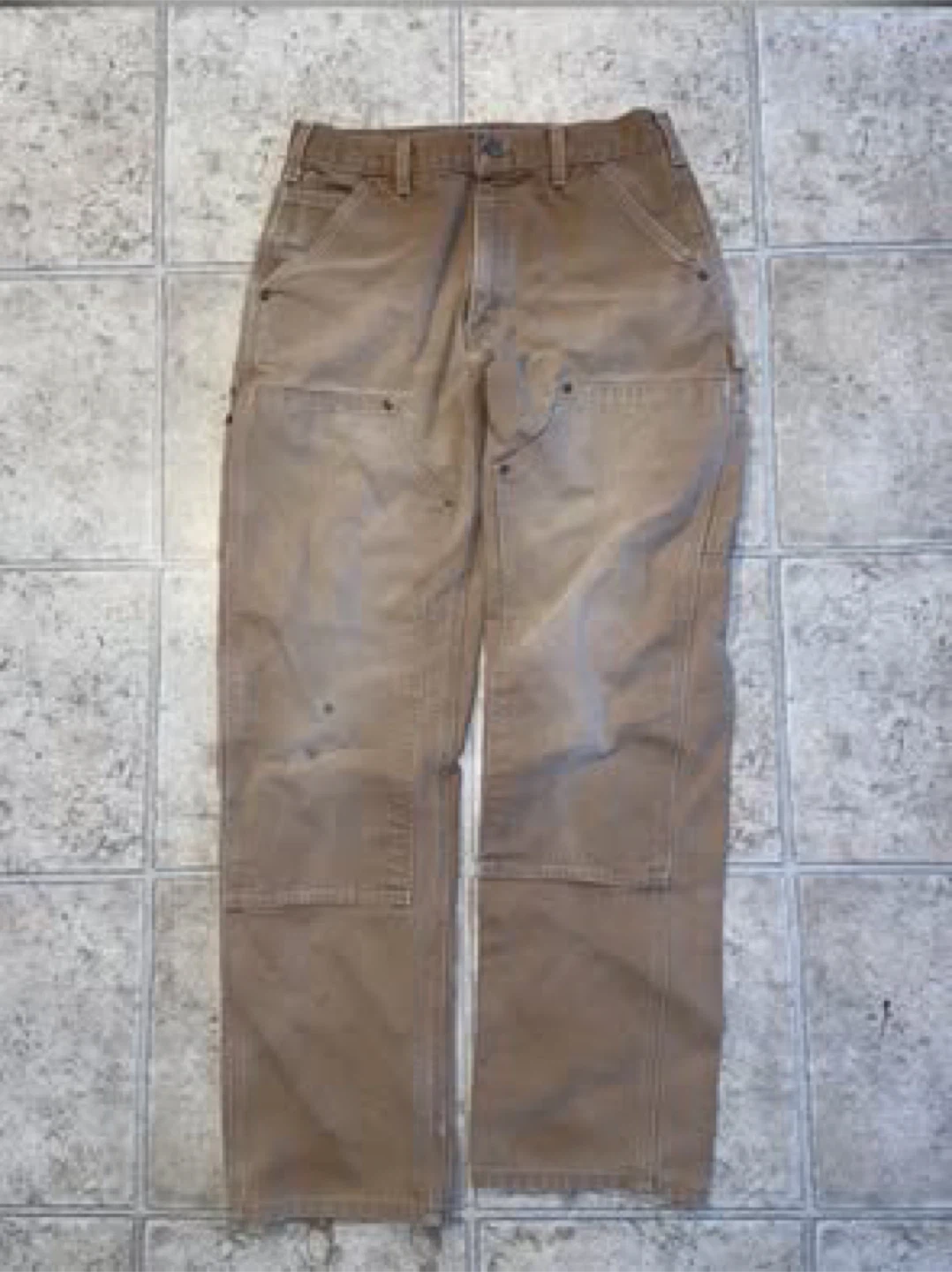 Vintage Carhartt Khaki Dungaree Double Knee Cargo Work Pants
