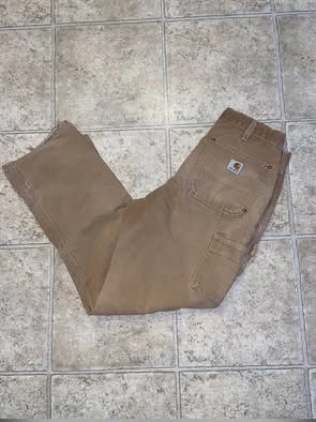 Vintage Carhartt Khaki Dungaree Double Knee Cargo Work Pants - photo 2