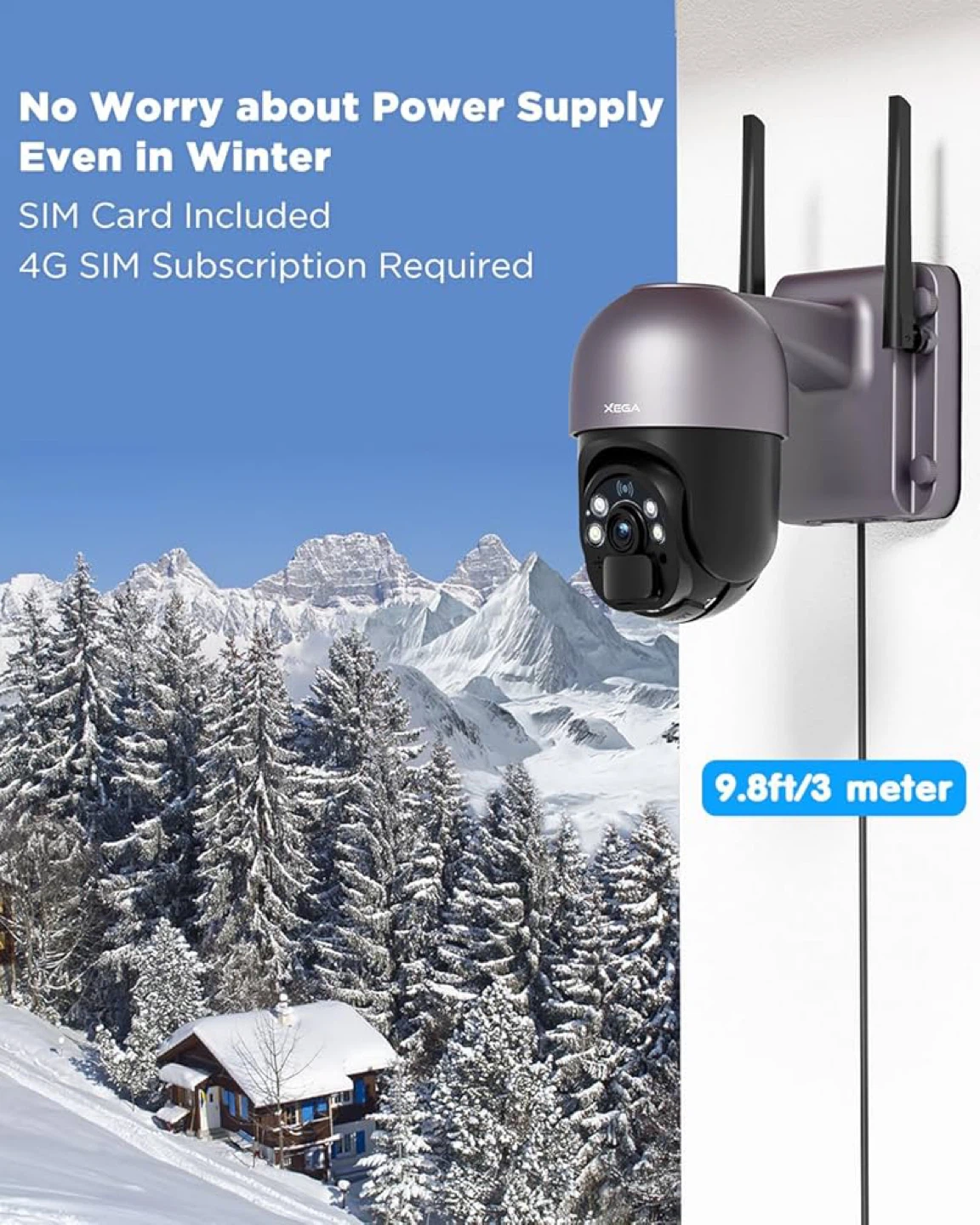 Xega 4G SIM Card Security Camera with Solar Panel - photo 4